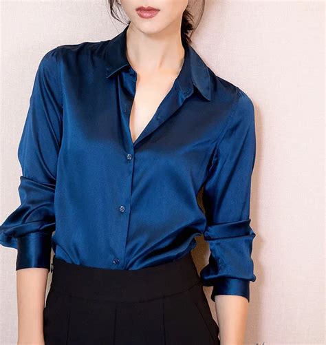 dolce gabbana women's long sleeve button down blue silk top|Dolce & Gabbana shirts for women.